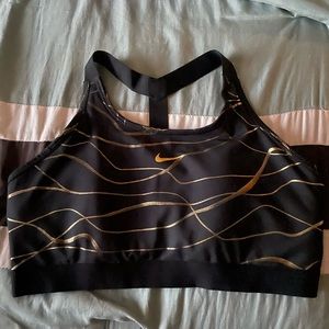 Black/Gold Racerback Nike Sports Bra